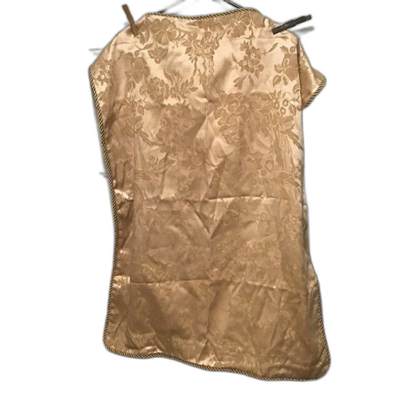 Golden Pillow Sham With Floral Decorations And Golden Cord Edging Read - Picture 1 of 3